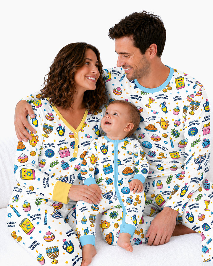 Kawaii Menorah Holiday Bamboo Women Pajama Set