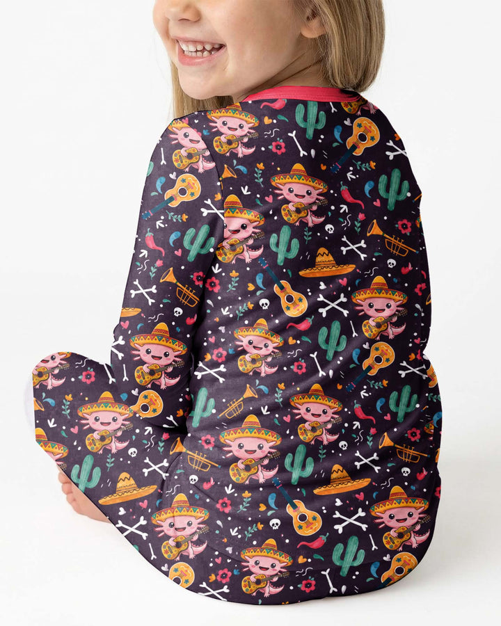 Axolotl Fiesta Bamboo Two Piece Long Sleeve Pajama Set