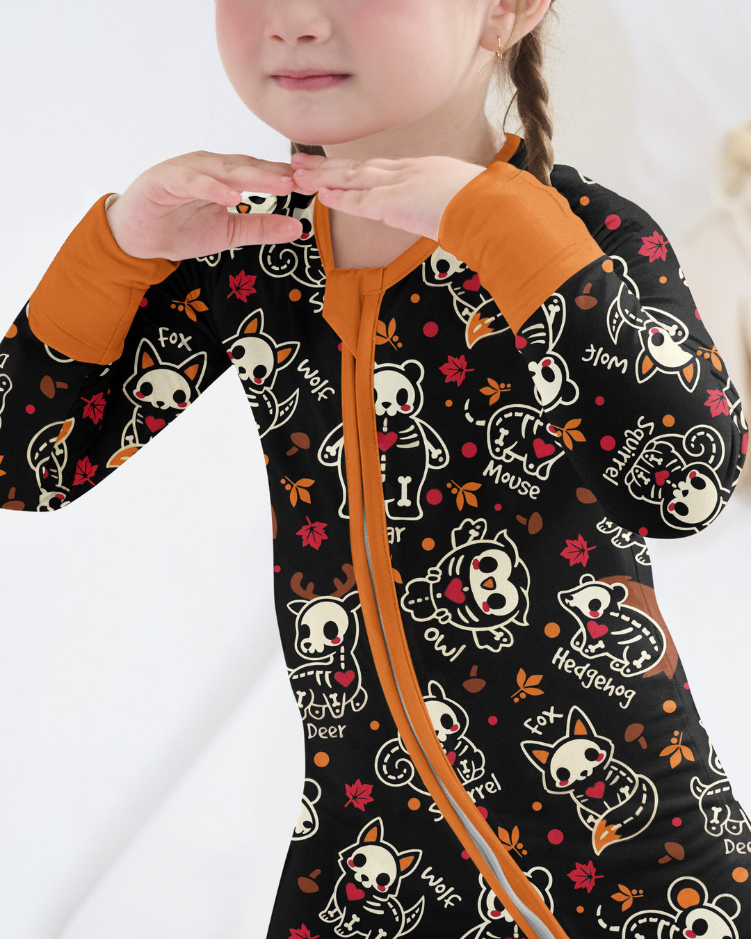 Kawaii Skeleton Woodland Animals Bamboo Convertible Zippy