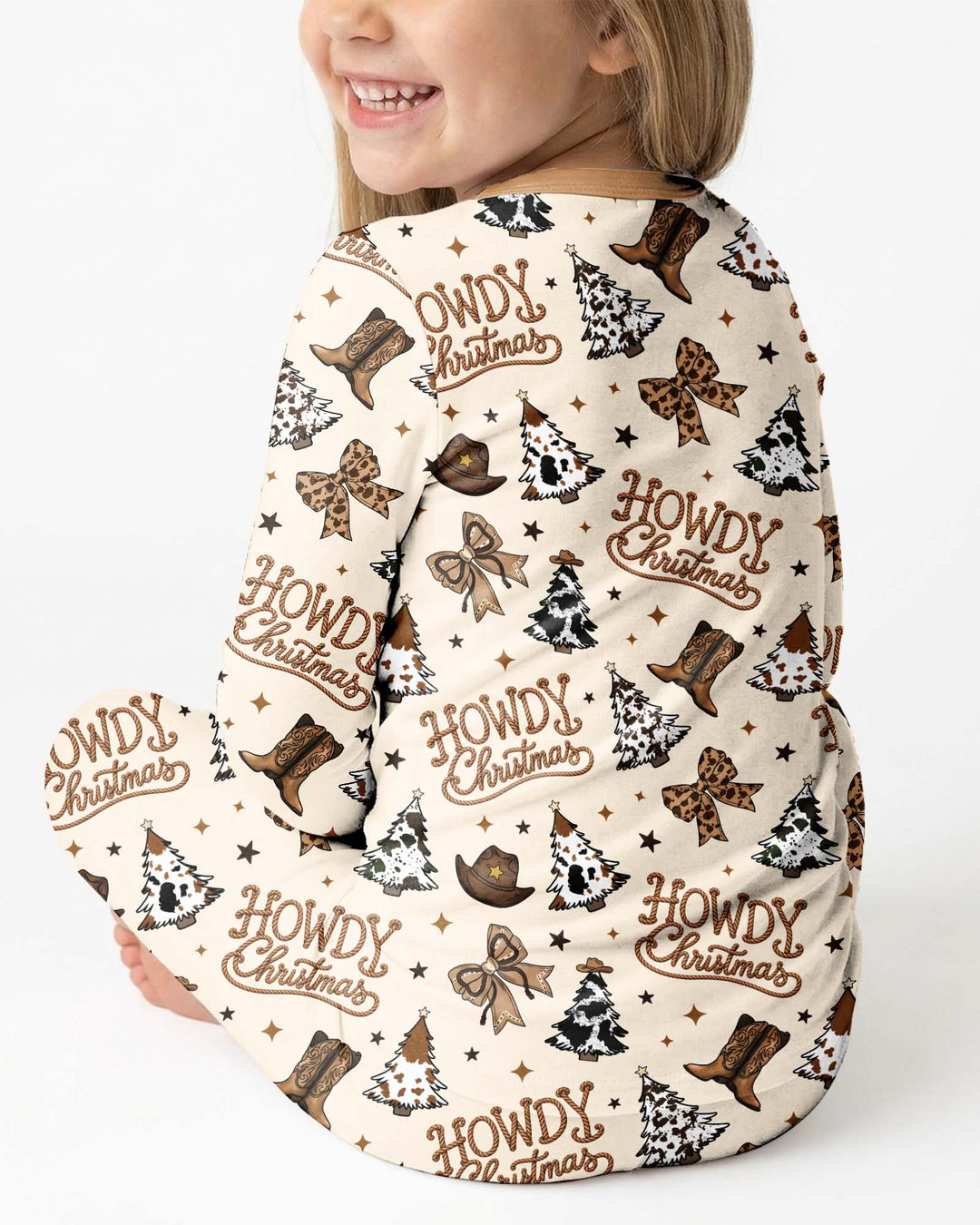 Coquette Western Howdy Christmas Bamboo Two Piece Long Sleeve Pajama Set