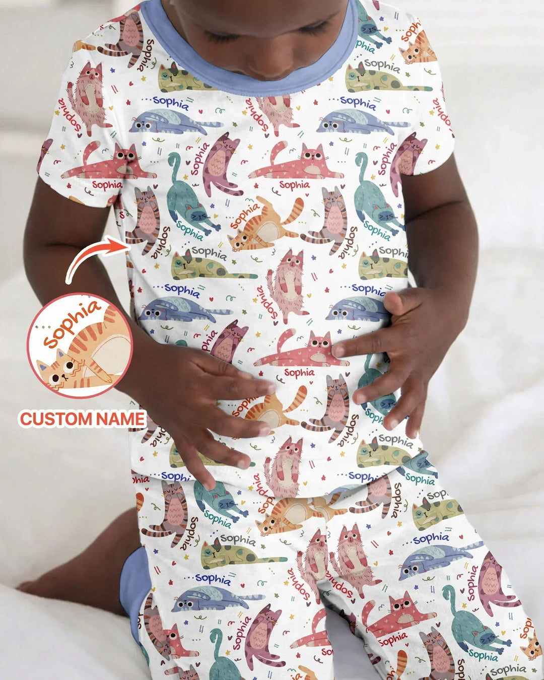 Zweiteiliges, kurzärmliges Pyjama-Set mit Marienkäfern