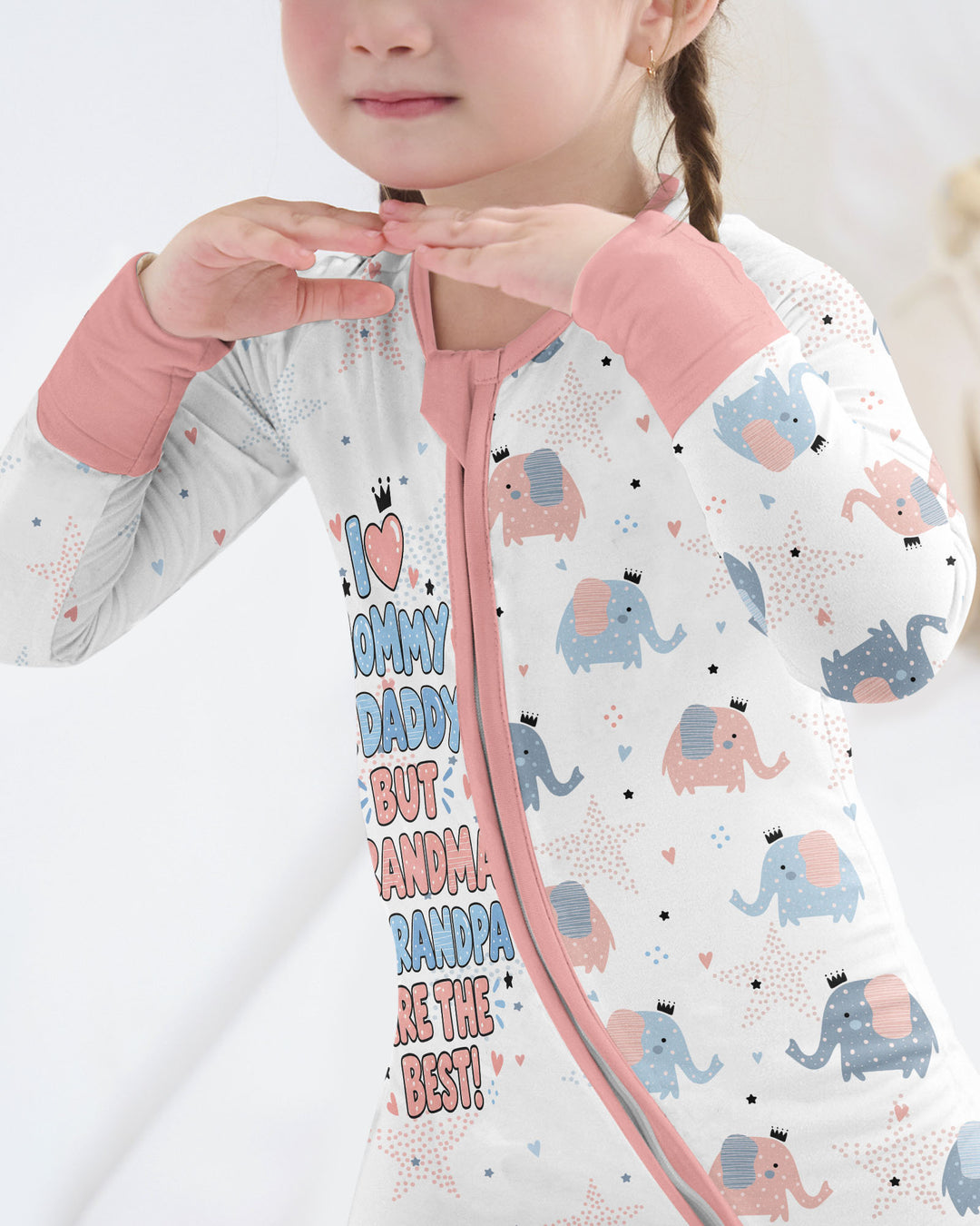 I Love Mommy & Daddy, but Grandma & Grandpa Are the Best! Bamboo Convertible Zippy