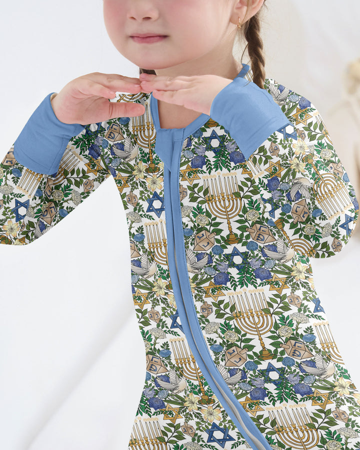 Hanukkah the Festival of Lights Mommy & Me Matching Bamboo Convertible Zippy