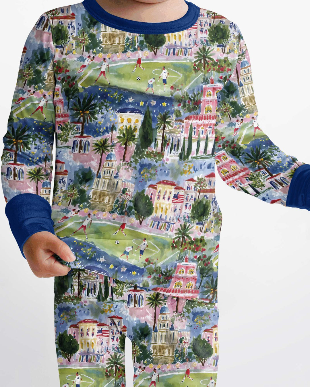 Zweiteiliges Langarm-Pyjama-Set mit Sommerfrüchten