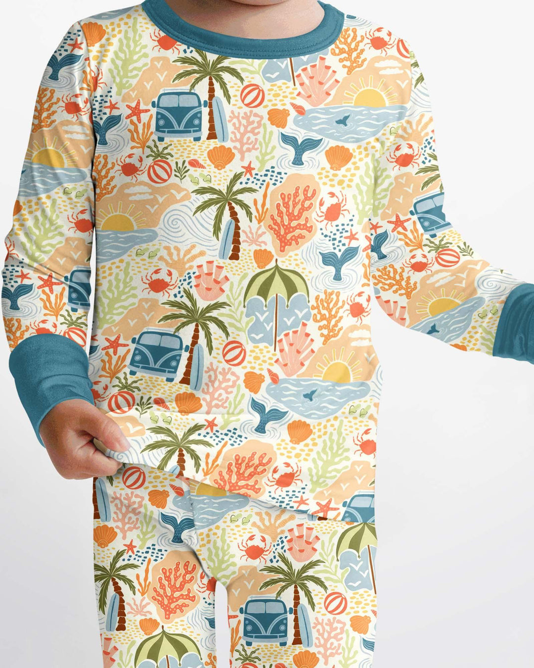 Zweiteiliges Langarm-Pyjama-Set mit Sommerfrüchten