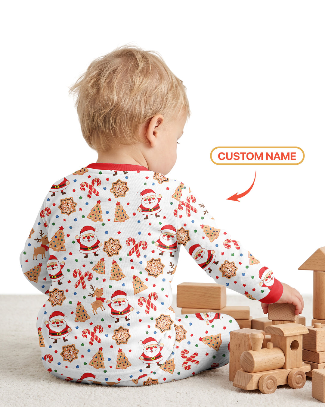 Custom Name The Baby Who Stole Christmas Bamboo Two Piece Long Sleeve Pajama Set