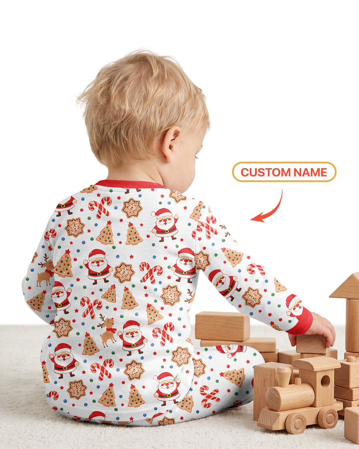 Custom Name The Baby Who Stole Christmas Bamboo Two Piece Long Sleeve Pajama Set