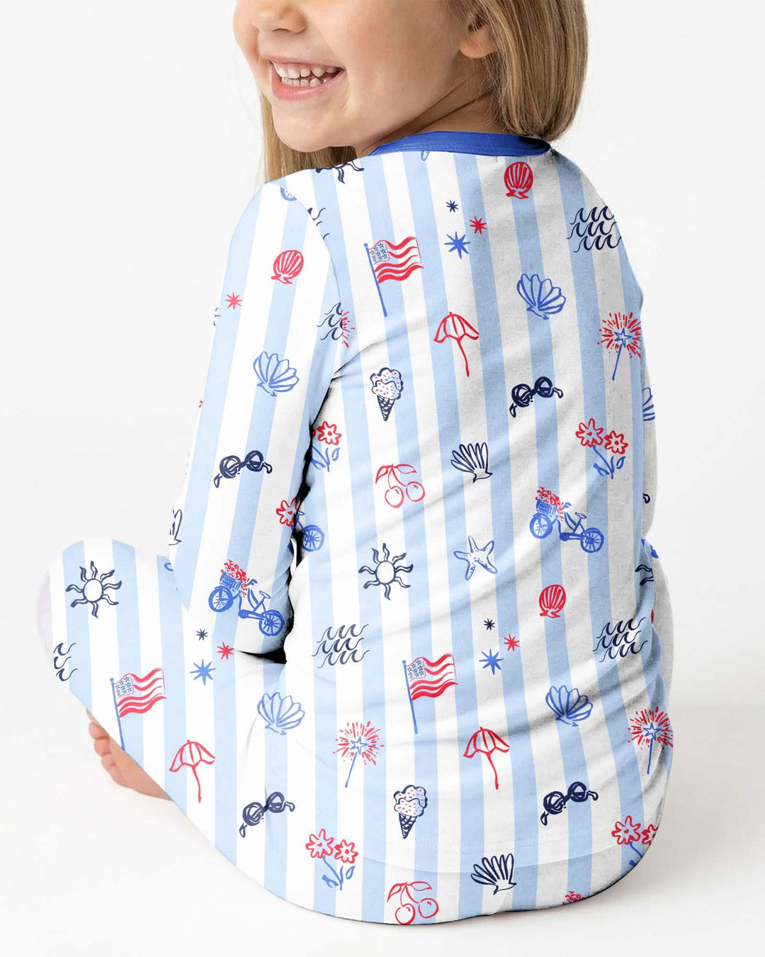 Zweiteiliges Langarm-Pyjama-Set mit Sommerfrüchten