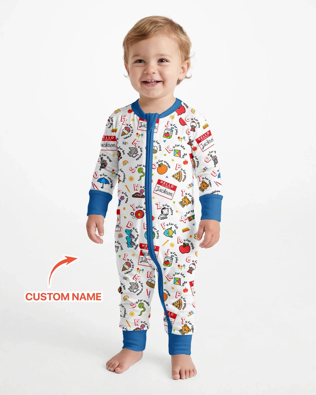 Custom Name Hello School ABCs Bamboo Convertible Zippy
