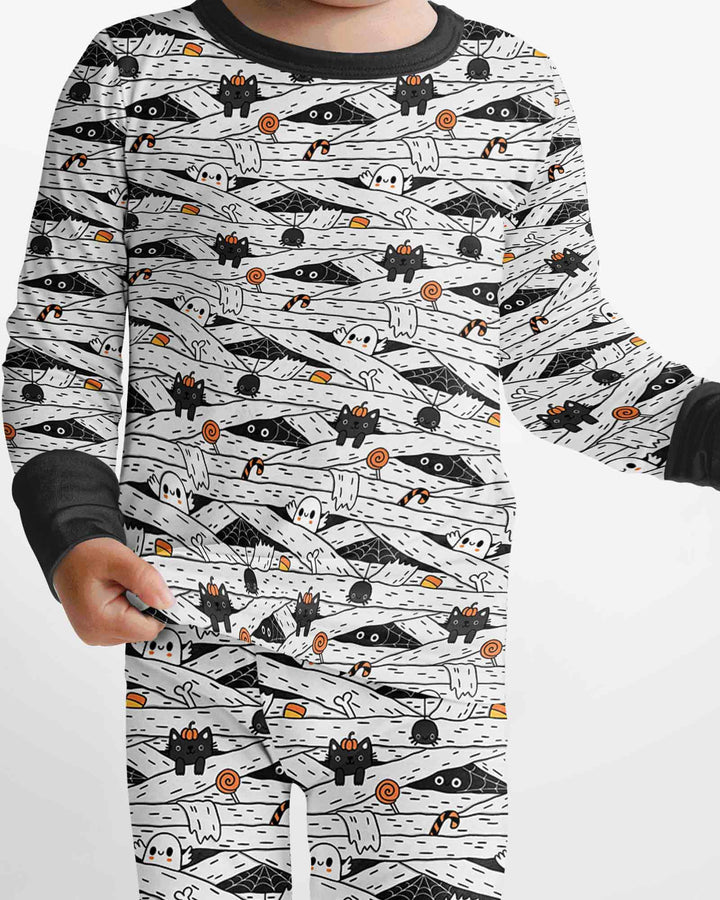 Zweiteiliges Langarm-Pyjama-Set mit Sommerfrüchten