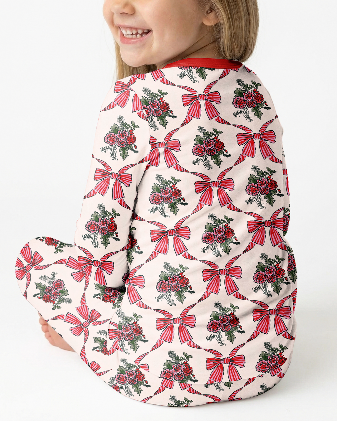 Vintage Oh Deer Christmas Bamboo Two Piece Long Sleeve Pajama Set