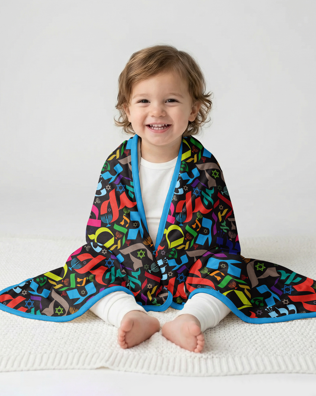 Hebrew Harmony Family Matching Bamboo Blanket