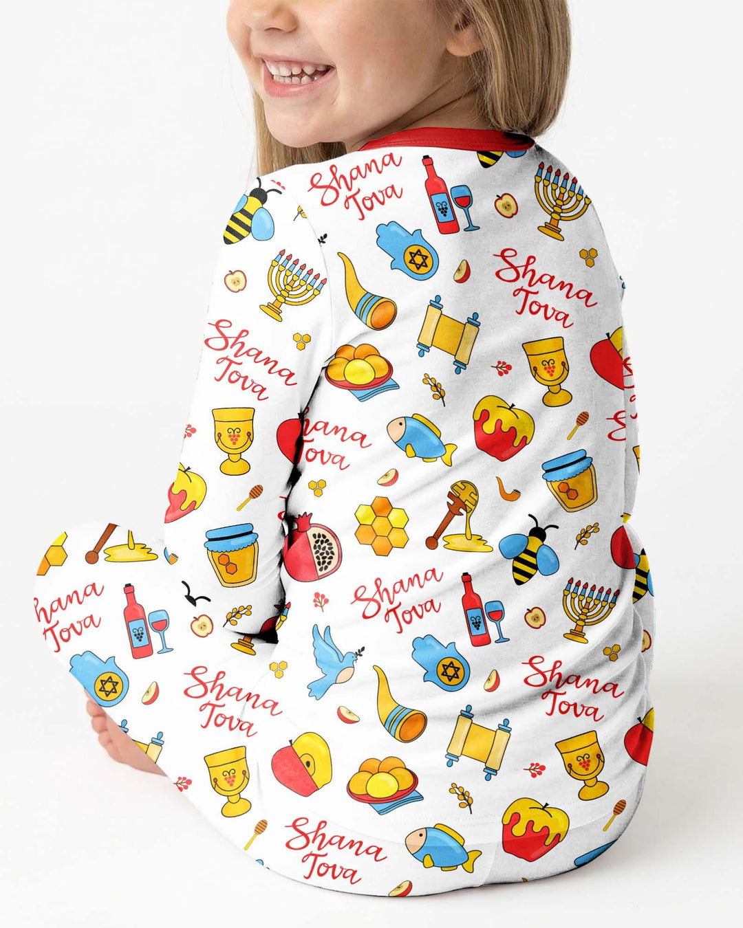 Zweiteiliges Langarm-Pyjama-Set mit Sommerfrüchten