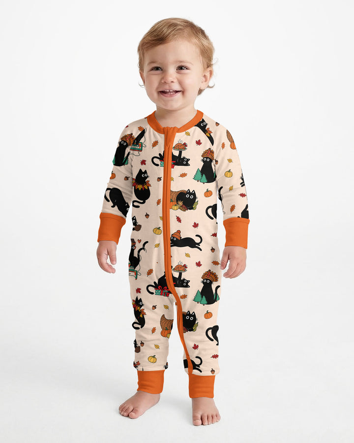 Cozy Cat On Thanksgiving Bamboo Convertible Zippy