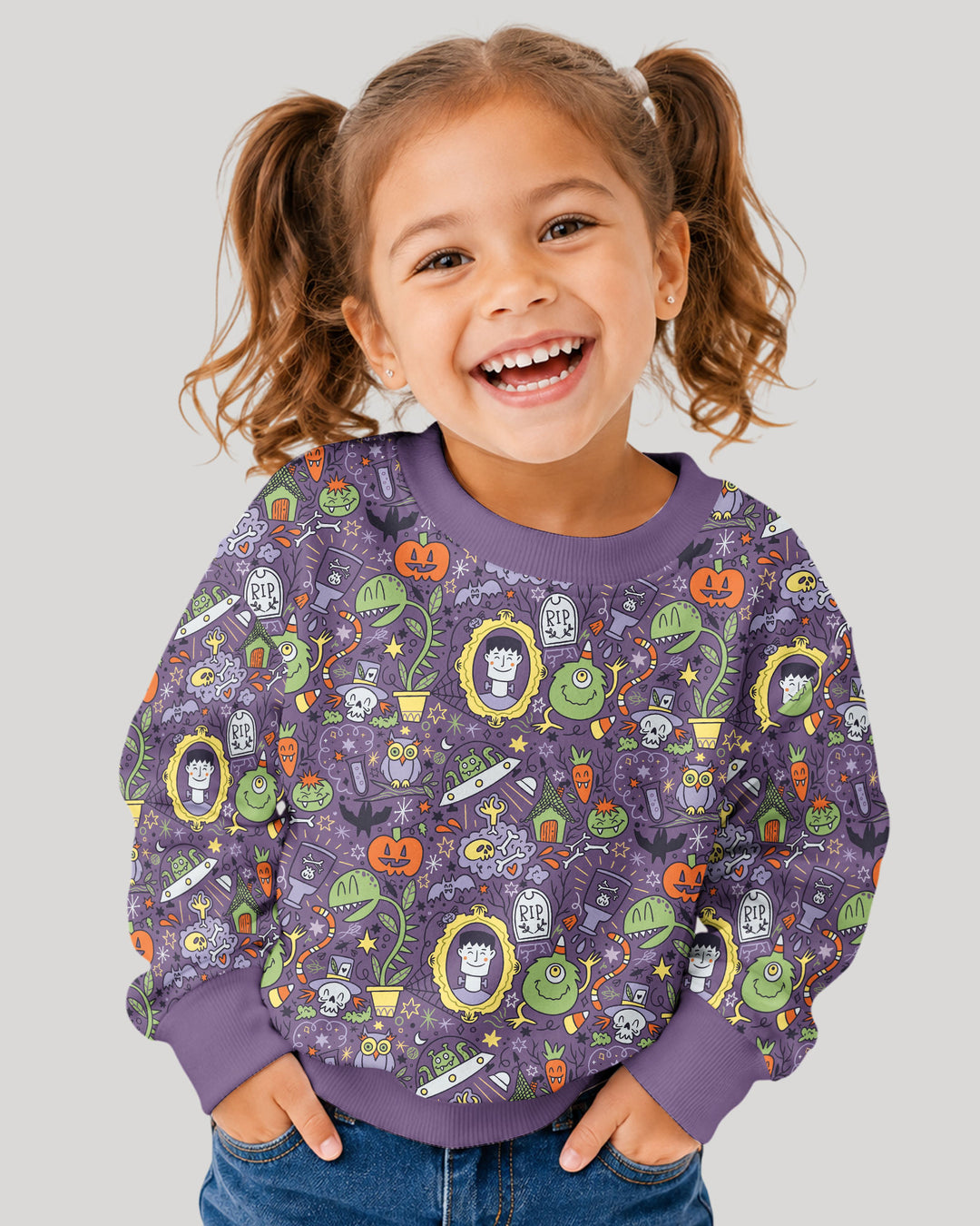 Halloween Monster Fun Bamboo Crewneck Sweatshirt