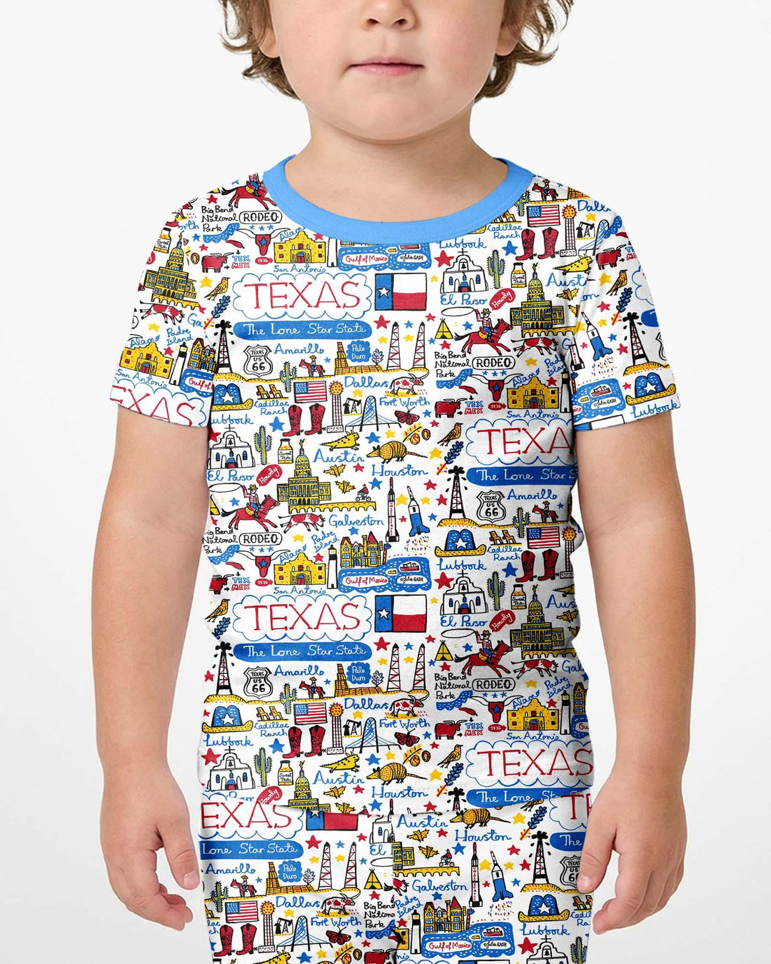 Template Zweiteiliges Pyjama-Set mit kurzen Ärmeln und Shorts