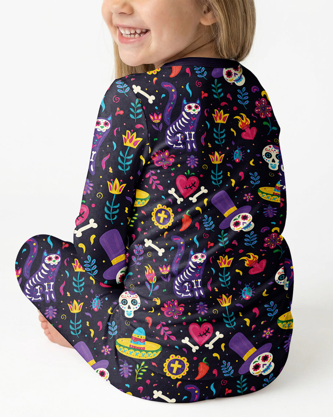 Zweiteiliges Langarm-Pyjama-Set mit Sommerfrüchten