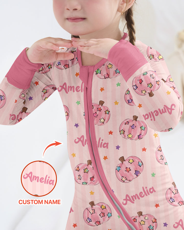 Colorful Star Pumpkin Custom Name Bamboo Convertible Zippy