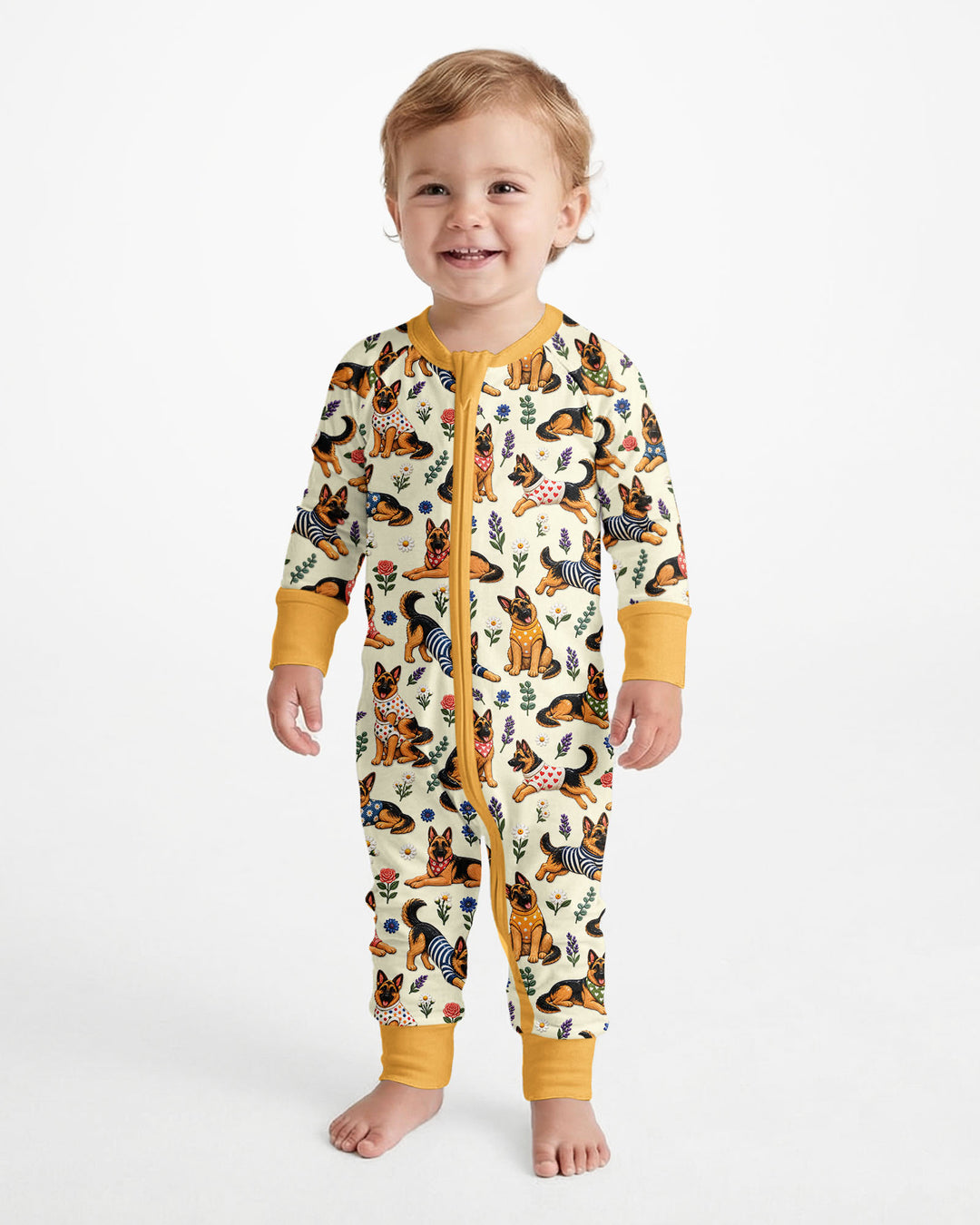 Floral German Shepherds Bamboo Convertible Zippy