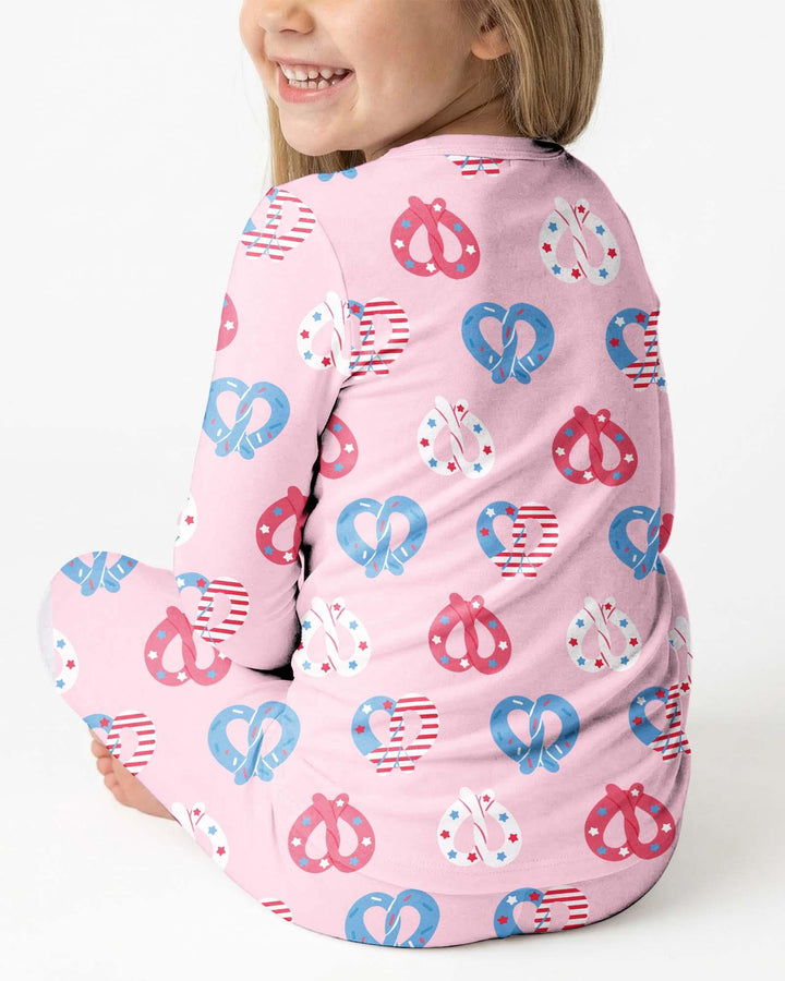 Zweiteiliges Langarm-Pyjama-Set mit Sommerfrüchten