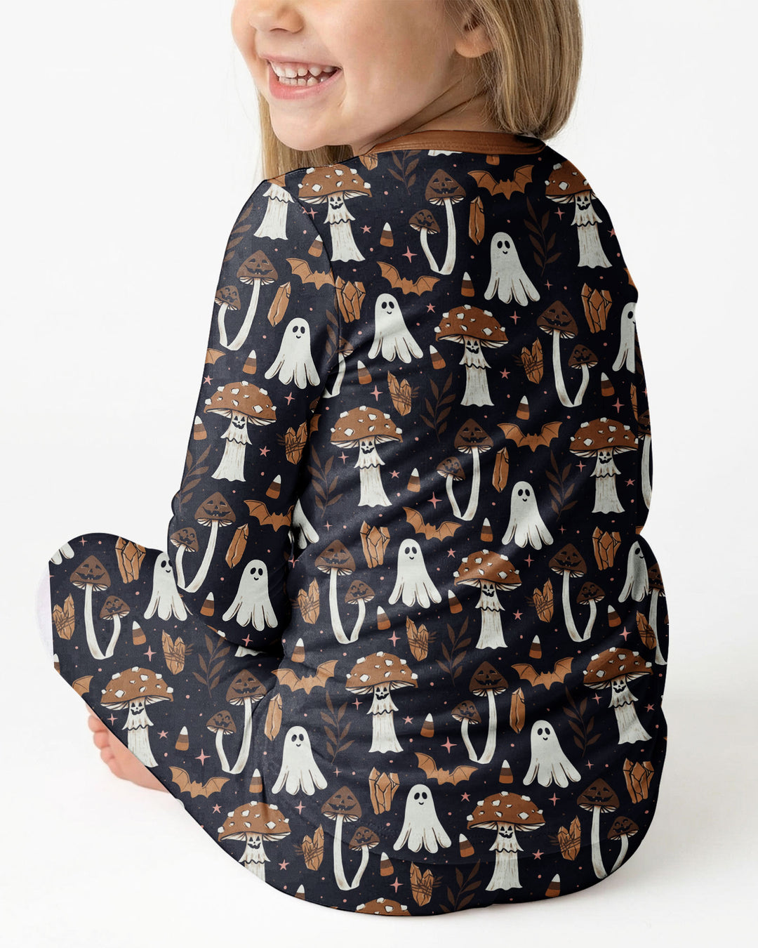 Retro Halloween Whimsy Bamboo Two Piece Long Sleeve Pajama Set