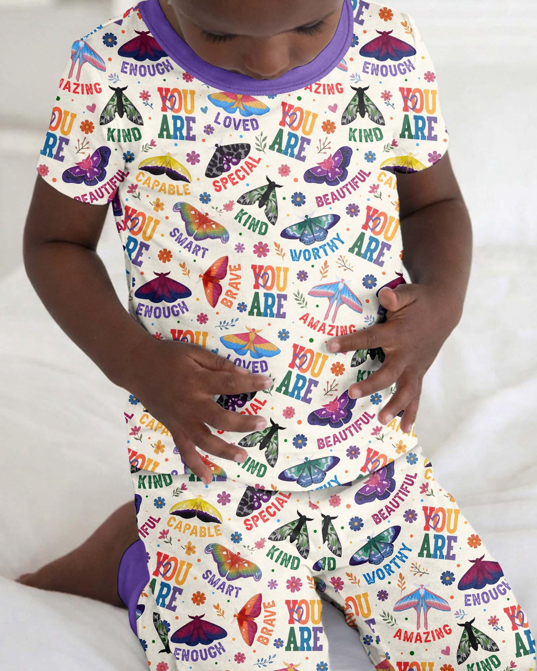 Zweiteiliges, kurzärmliges Pyjama-Set mit Marienkäfern