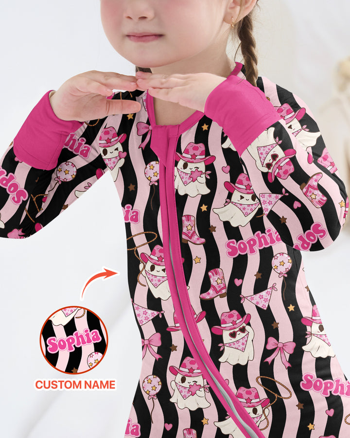 Pink Cowgirl Ghost Halloween Bamboo Convertible Zippy