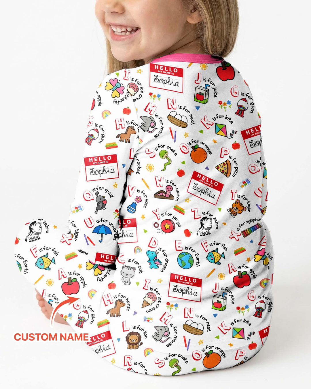 Zweiteiliges Langarm-Pyjama-Set mit Sommerfrüchten