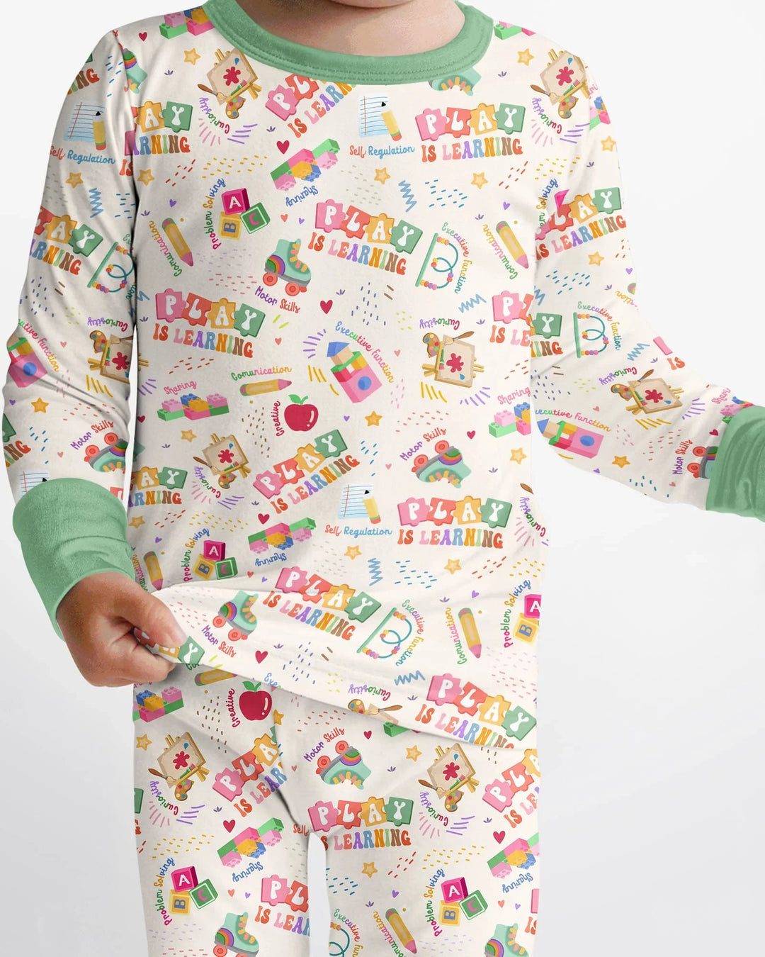 Play and Learn Bamboo Two Piece Long Sleeve Pajama Set