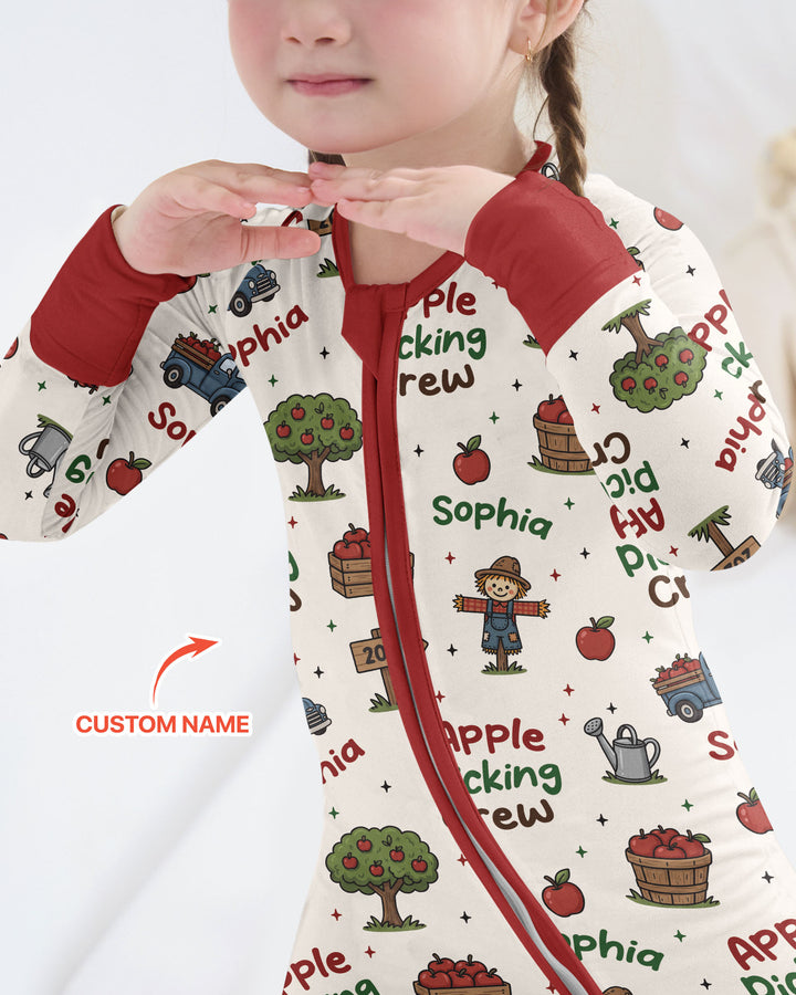 Custom Name Apple Picking Crew Bamboo Convertible Zippy