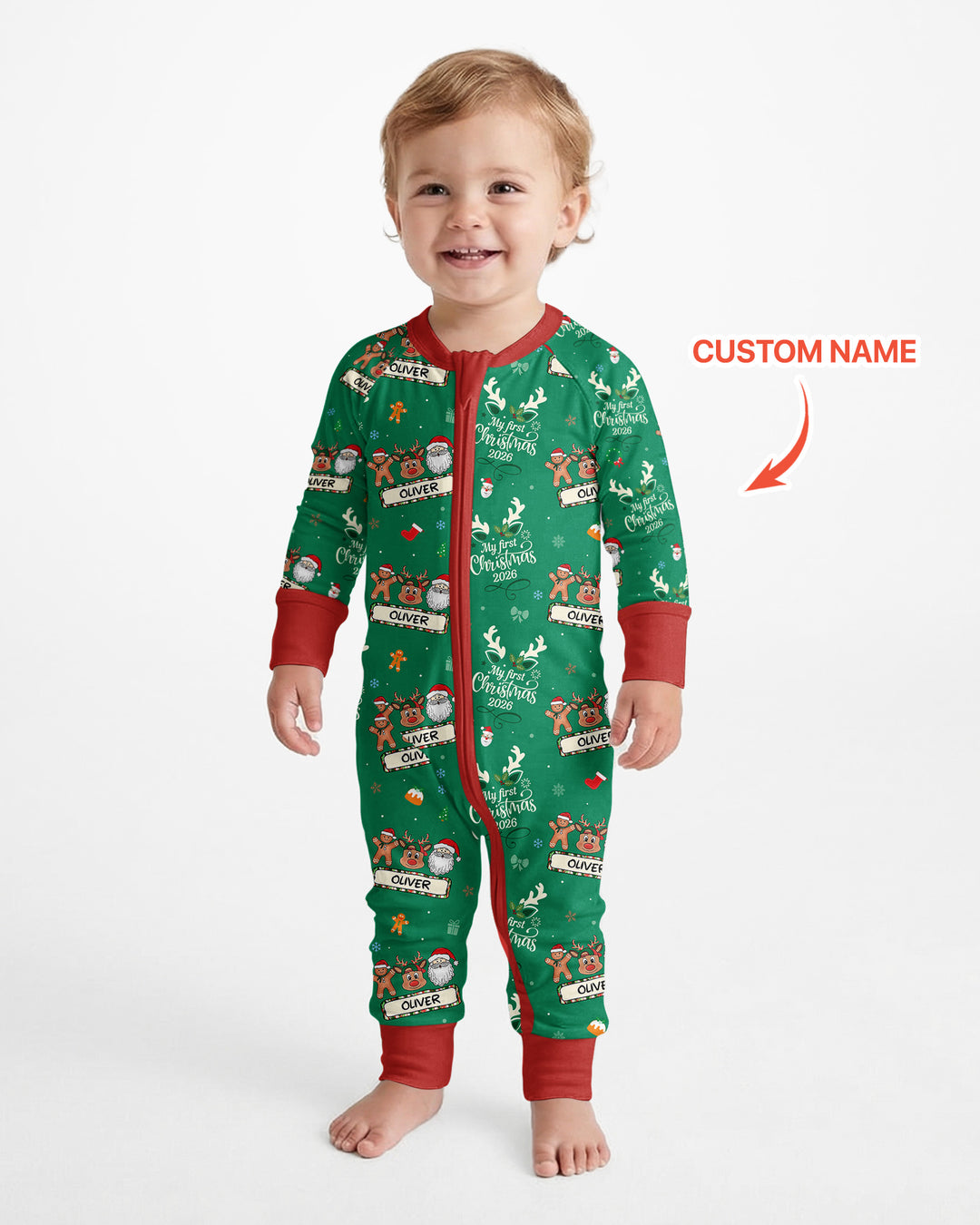 Custom Name Merry Christmas My Deer 2026 Bamboo Convertible Zippy