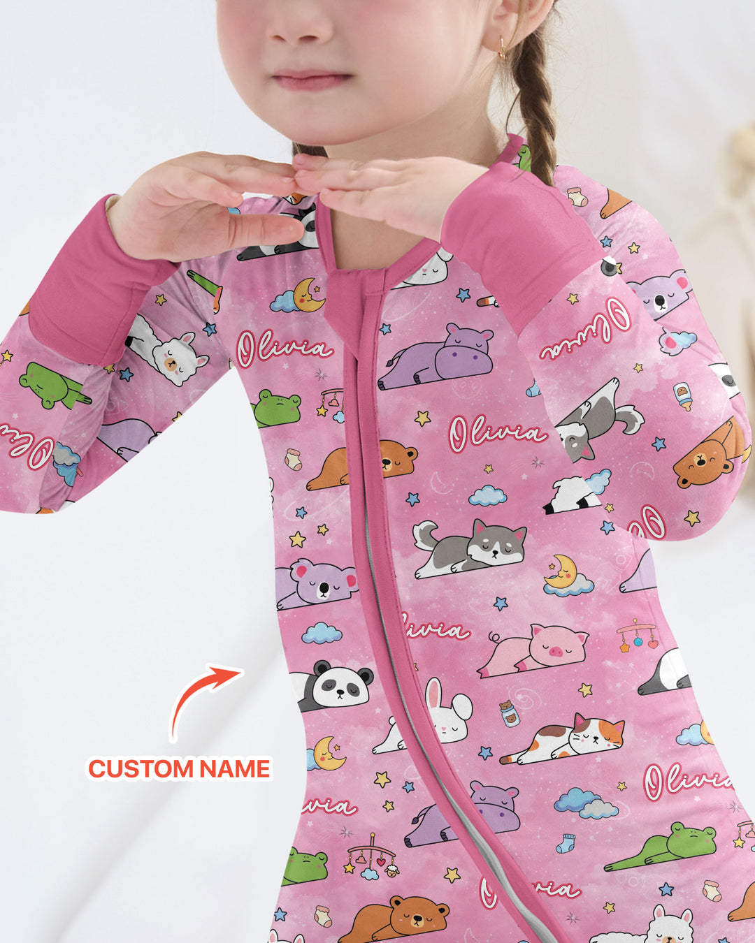 Custom Name Sleeping Cutie Bamboo Convertible Zippy