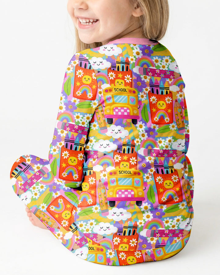 Zweiteiliges Langarm-Pyjama-Set mit Sommerfrüchten