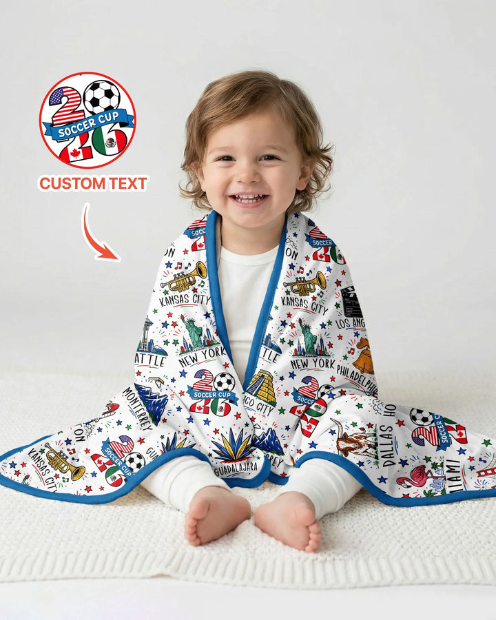 2026 Soccer Cup Host Citties Bamboo Blanket