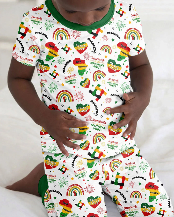 Zweiteiliges, kurzärmliges Pyjama-Set mit Marienkäfern