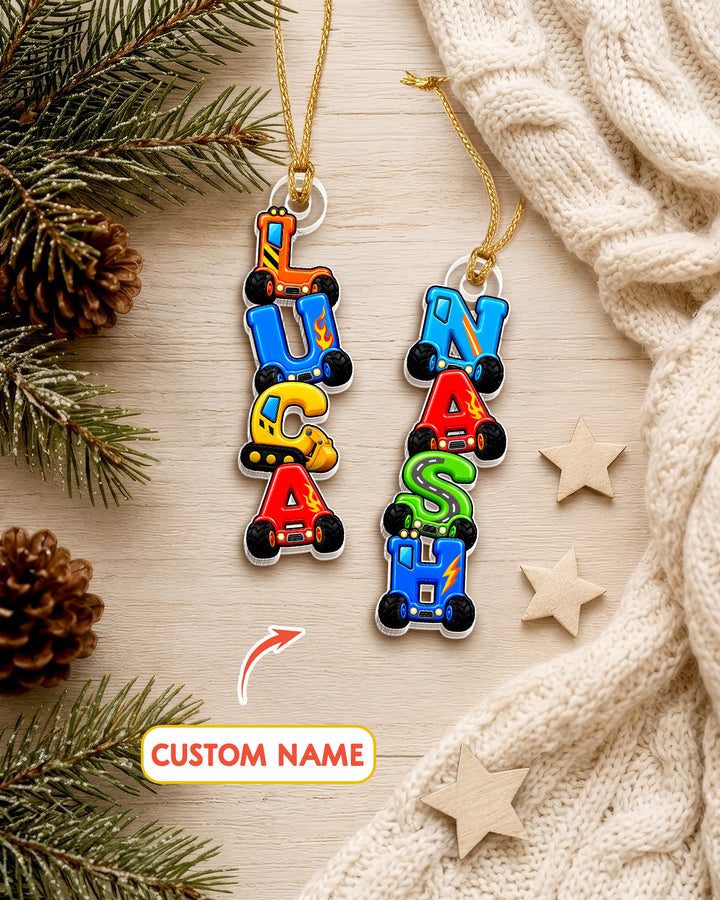 Letter Wooden Car Acrylic Ornament