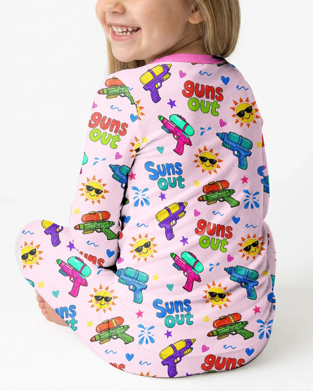 Zweiteiliges Langarm-Pyjama-Set mit Sommerfrüchten