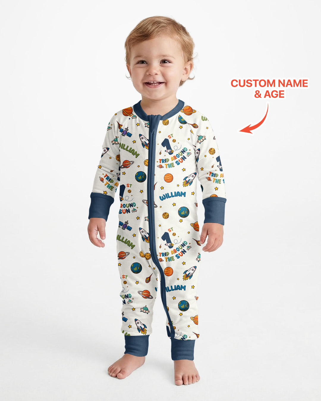Birthday Trip Around The Sun Custom Name & Age Bamboo Convertible Zippy