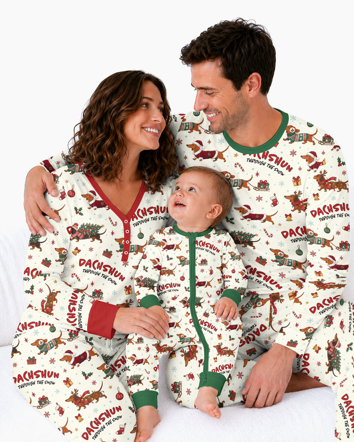 Dachshund Through The Snow Bamboo Women Pajama Set