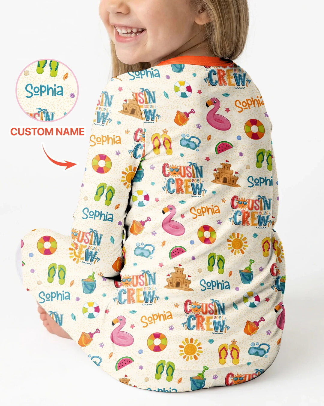 Zweiteiliges Langarm-Pyjama-Set mit Sommerfrüchten