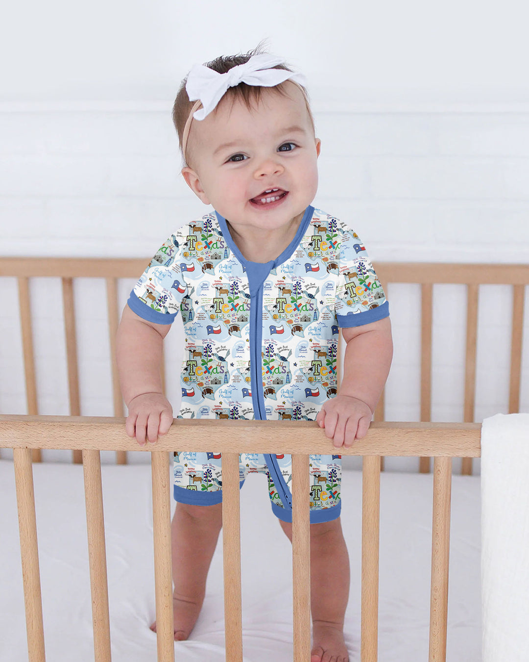 Texas Map Family Matching Bamboo Shorty Zippy