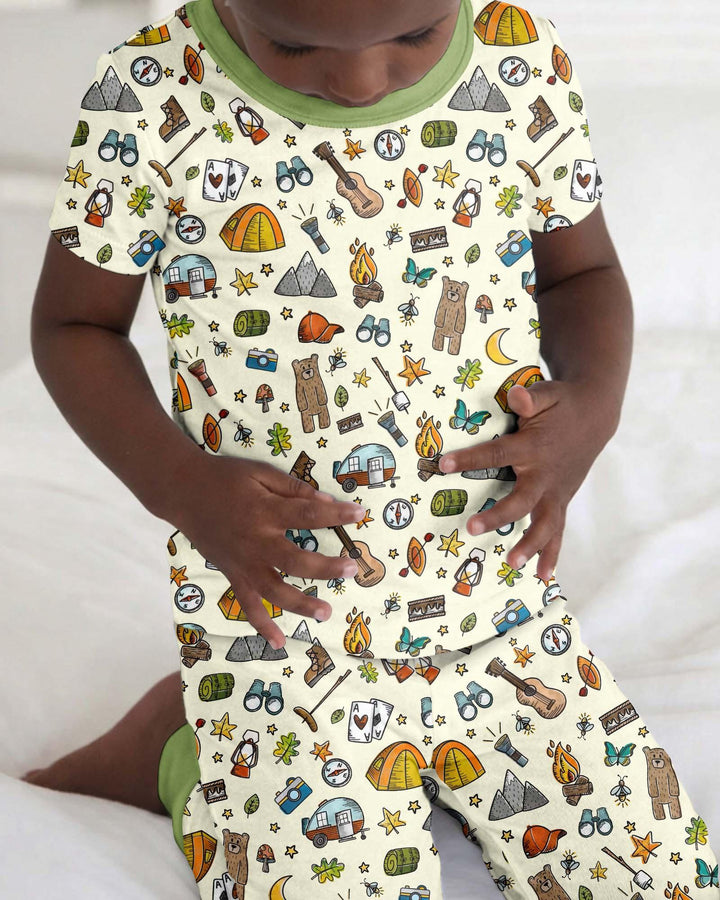 Zweiteiliges, kurzärmliges Pyjama-Set mit Marienkäfern