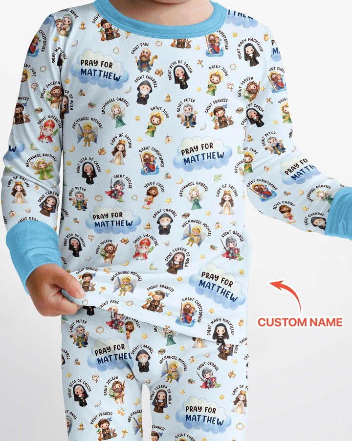 Catholic All Saints Bamboo Two Piece Long Sleeve Pajama Set