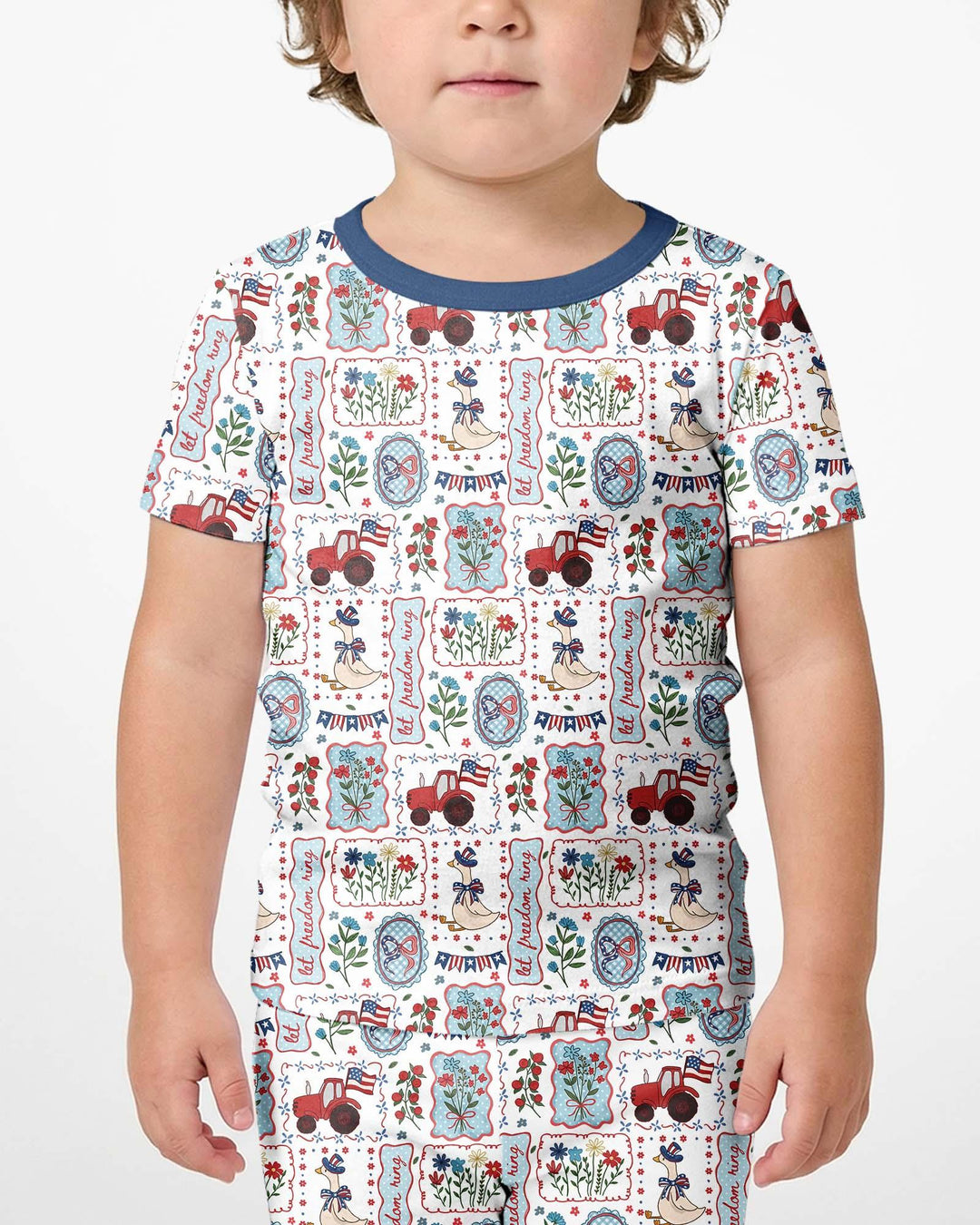 Template Zweiteiliges Pyjama-Set mit kurzen Ärmeln und Shorts