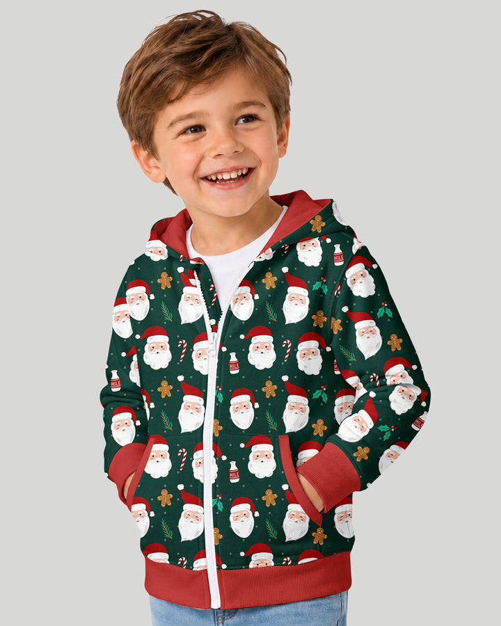 Christmas Sweet Santa Bamboo Zip Hoodie