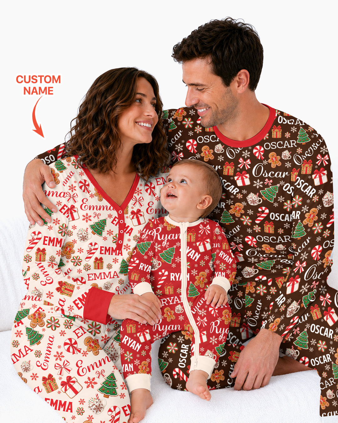 Merry Christmas Custom Name Bamboo Women Pajama Set