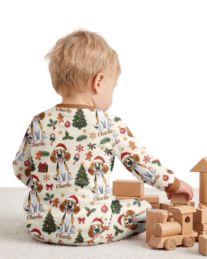Christmas Dog Bamboo Two Piece Long Sleeve Pajama Set