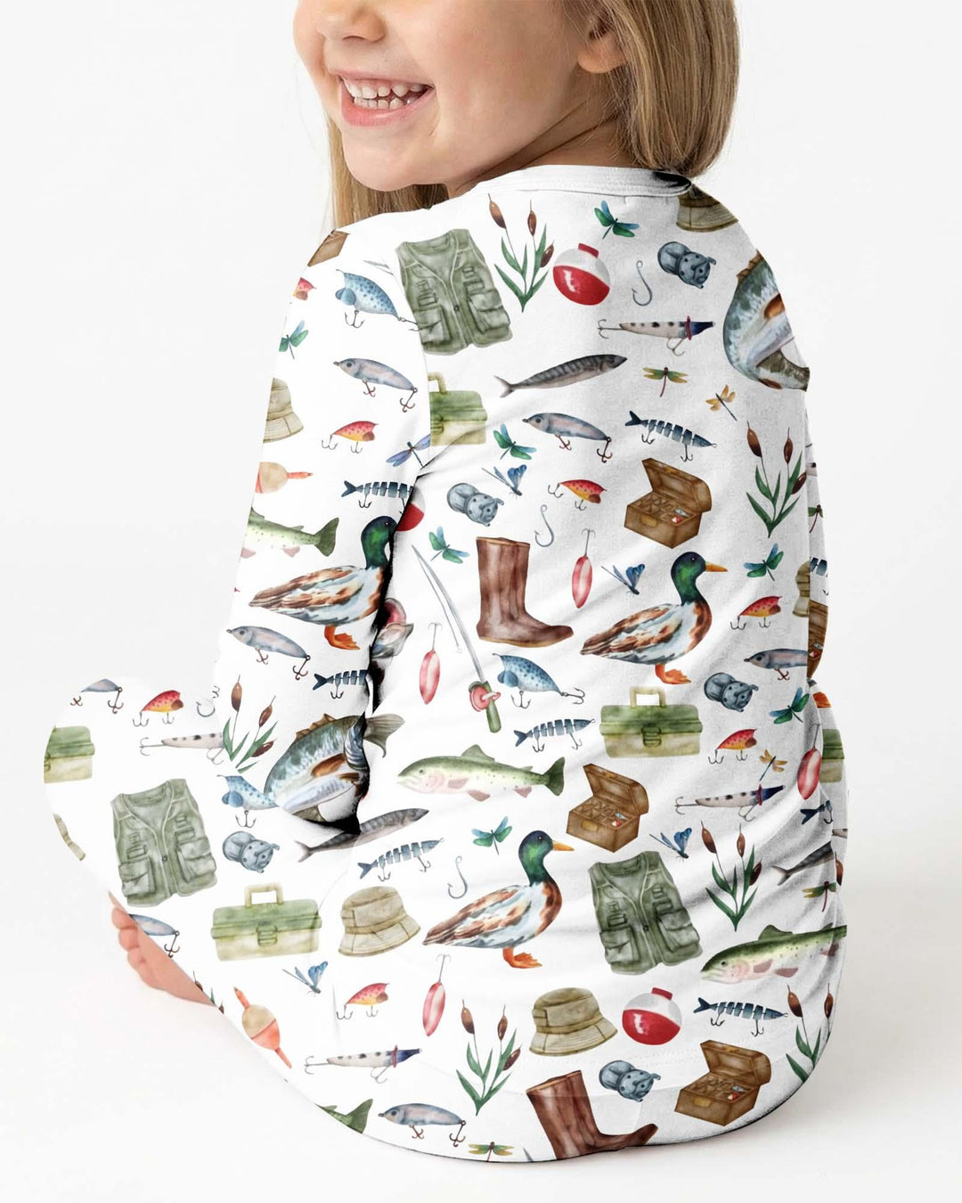 Zweiteiliges Langarm-Pyjama-Set mit Sommerfrüchten