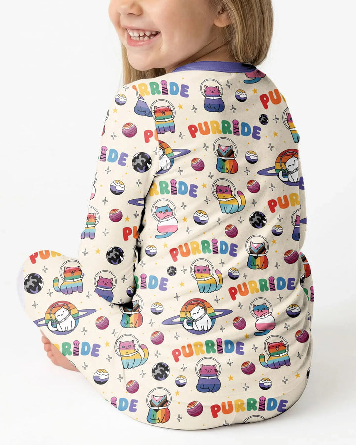 Zweiteiliges Langarm-Pyjama-Set mit Sommerfrüchten