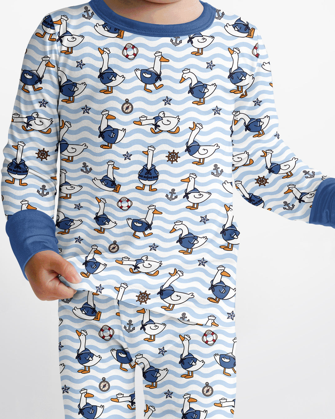 Zweiteiliges Langarm-Pyjama-Set mit Sommerfrüchten